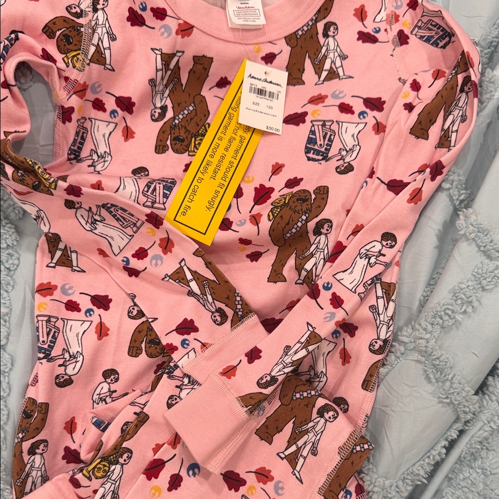Star Wars Pink Character Pajama long John set (Girls) sz 120
